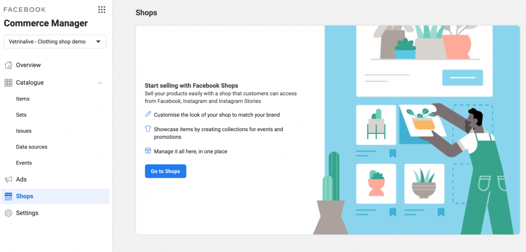 start to create a facebook shop