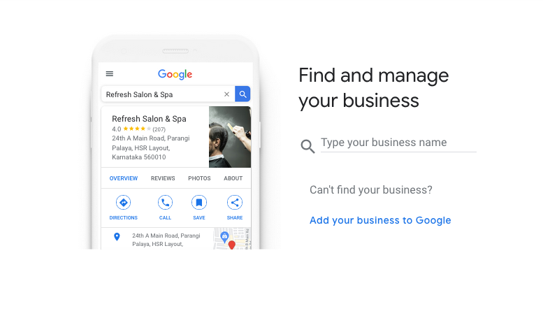 Your company profile on Google My Business