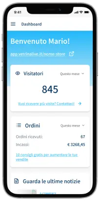 dashboard vetrinalive da smartphone ordini 1