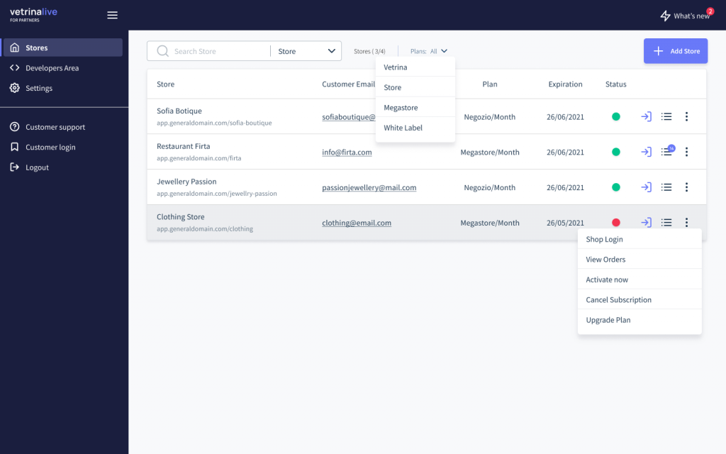 Vetrina Live for Partners 1 Defaultpartners dash