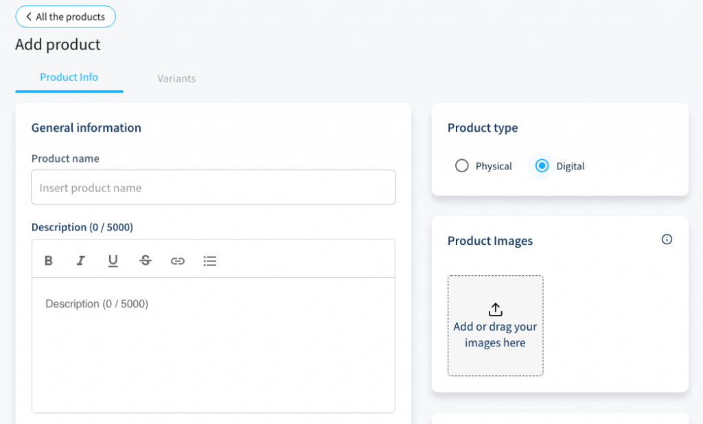 sell digital products on vetrinalive
