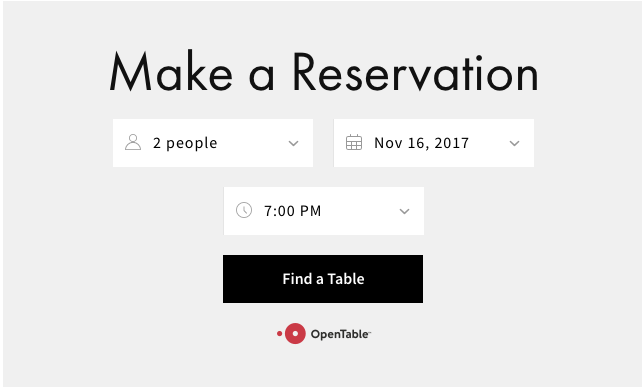 squarespace make a reservation open table